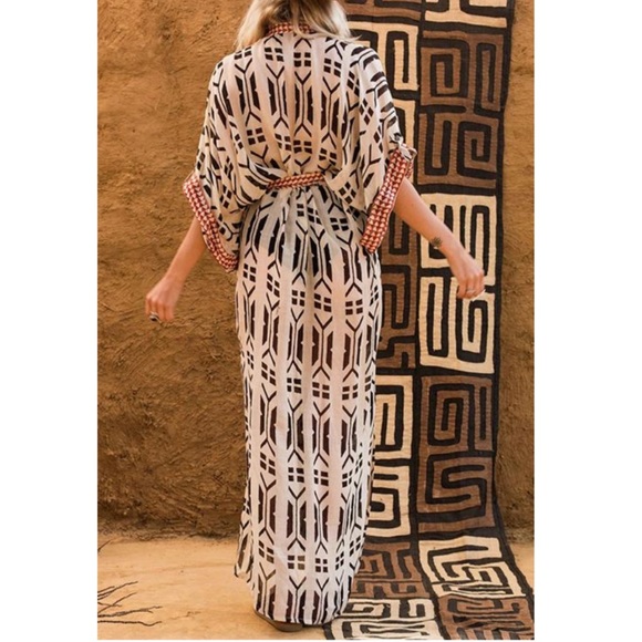 New Bohemian Kimono Duster Jacket Robe Swim Cover - Picture 8 of 12